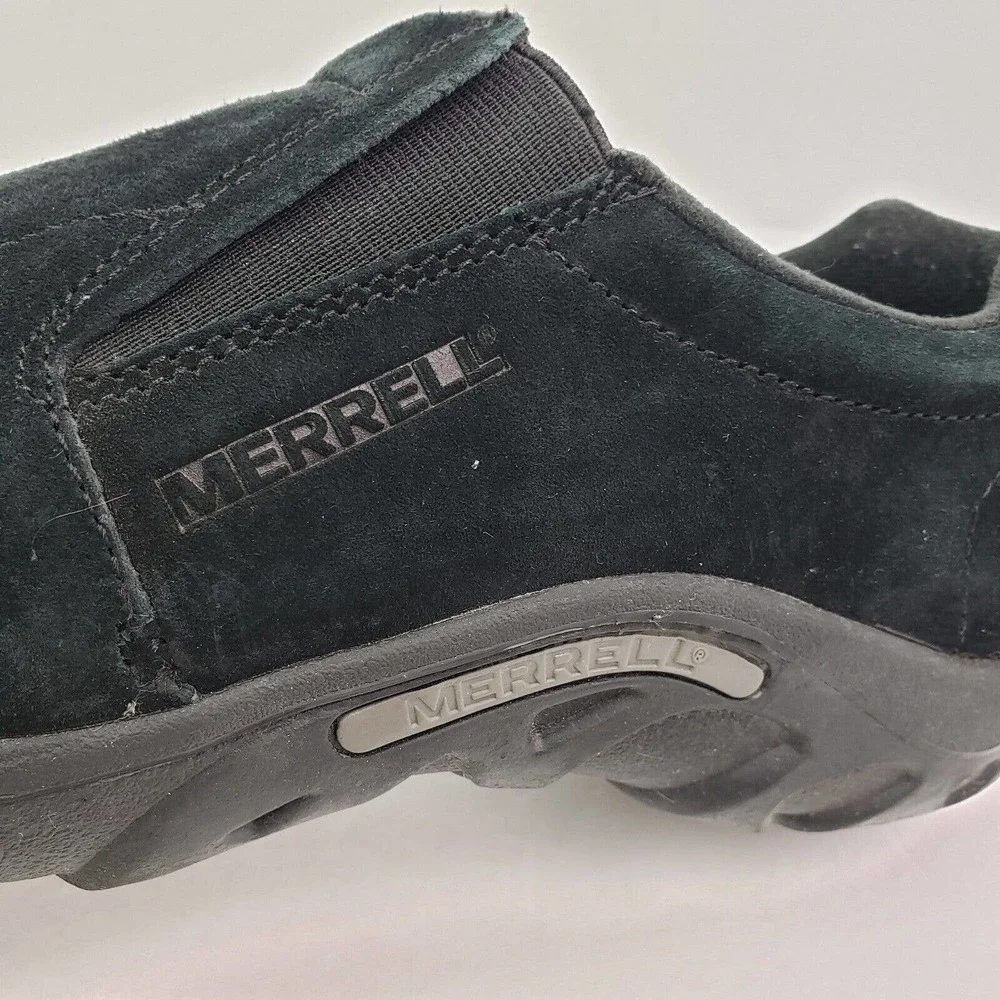 Merrell Jungle Moc Youth Boys Size 7Y Black Leather Slip On Outdoors Shoes